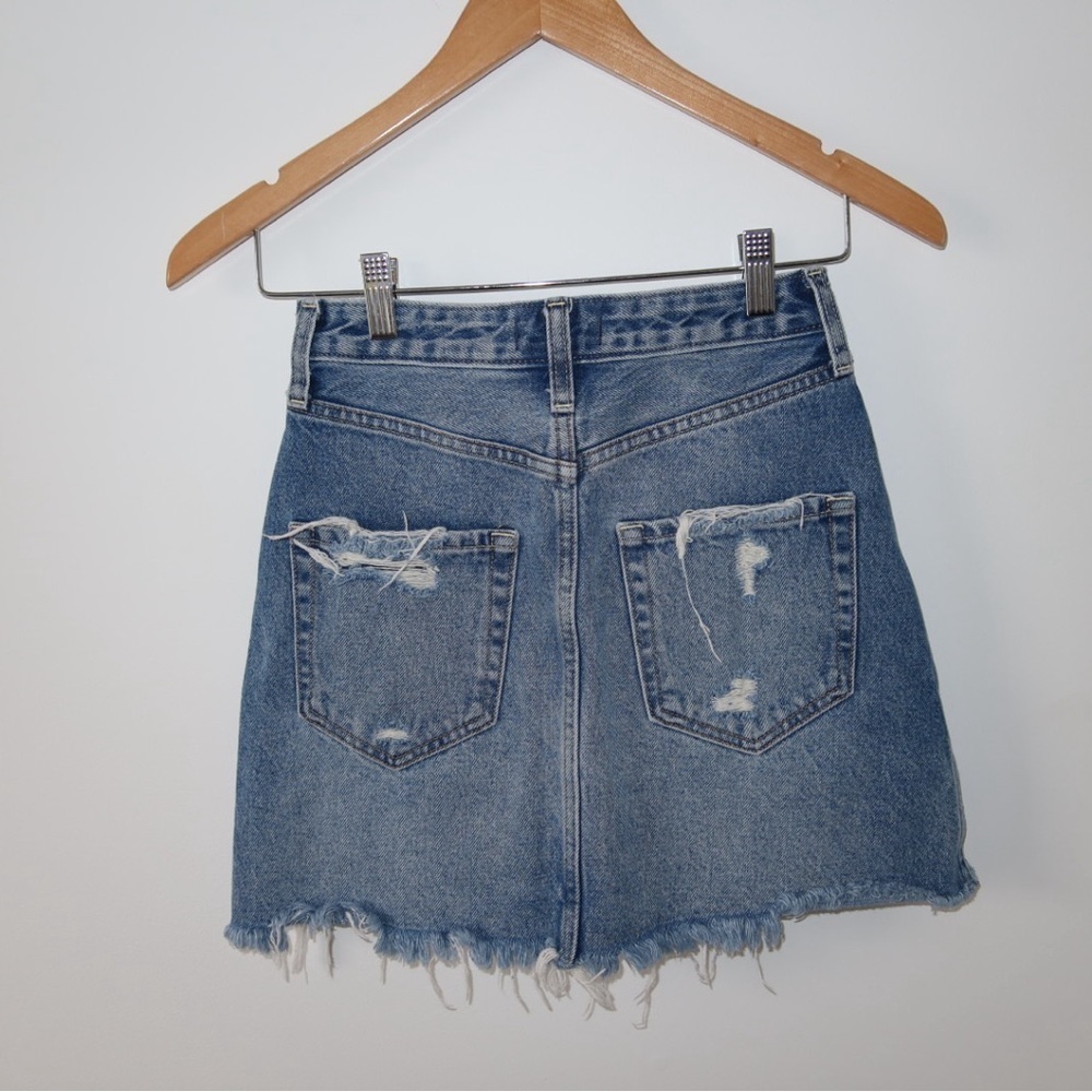 Abercrombie & Fitch Denim Mini Skirt Zip Up Size 24 - Picture 9 of 13
